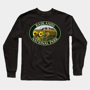 Sunflowers at Badlands National Park in South Dakota Long Sleeve T-Shirt